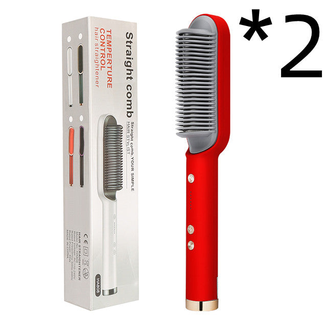 360° Doppelfunktion Locken Glätten Keramik 2-in-1-Haarglättungskamm
