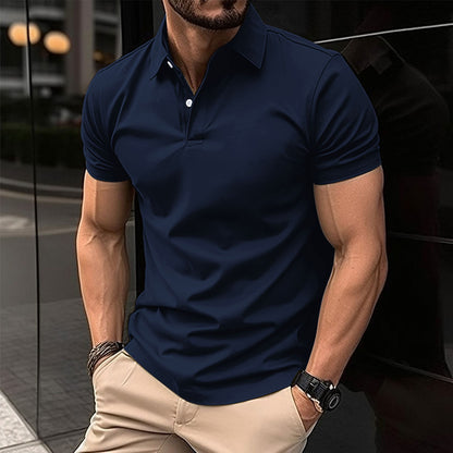 Kurzarm Knopfleiste Revers Poloshirt