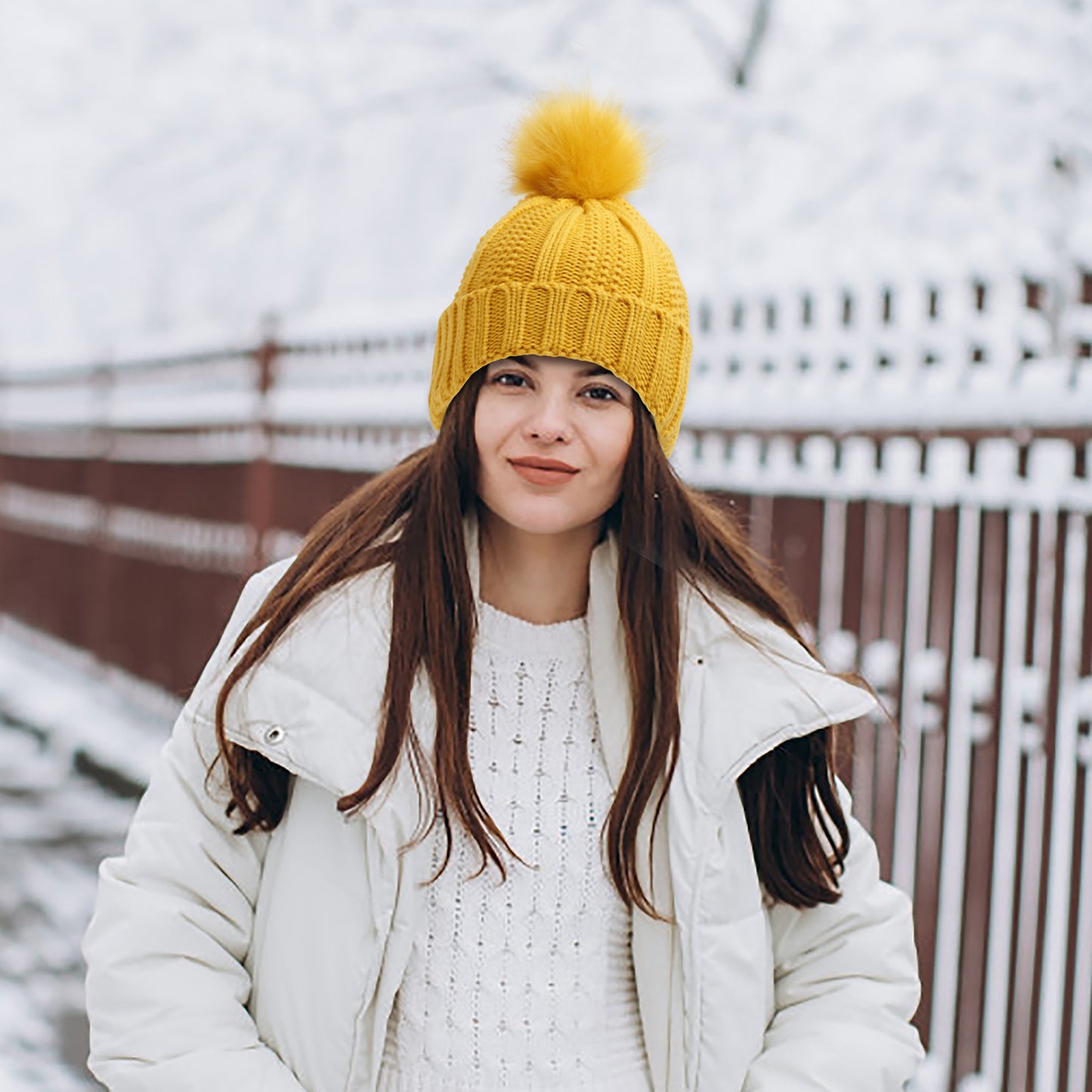 Modische Dehnbare Gefütterte Beanie Mütze