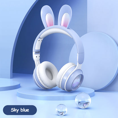 Kabellose LED-ausziehbare Bluetooth-MP3-Kopfhörer mit Hasenohrenmuster