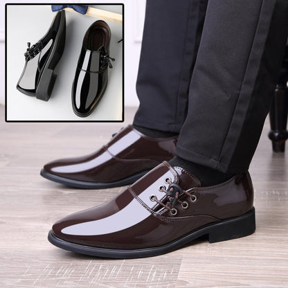 Plus Sizes Lackleder Business Lace-Up Oxfords Style Schuhe