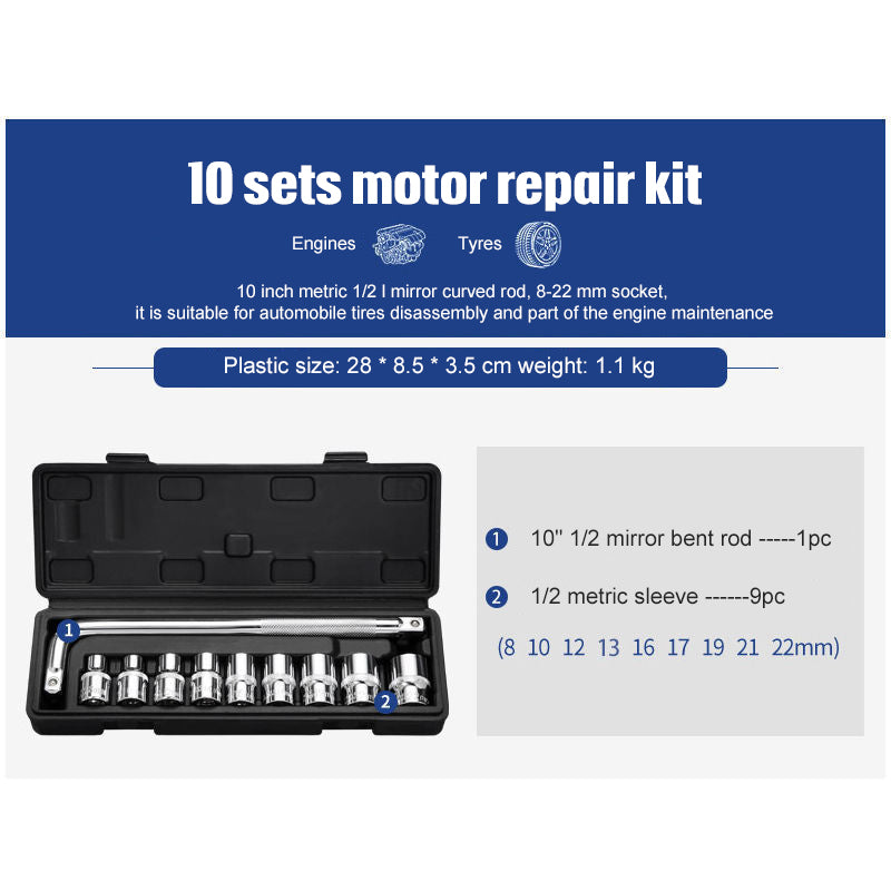 Socket wrench set with ratchet function – repair tool