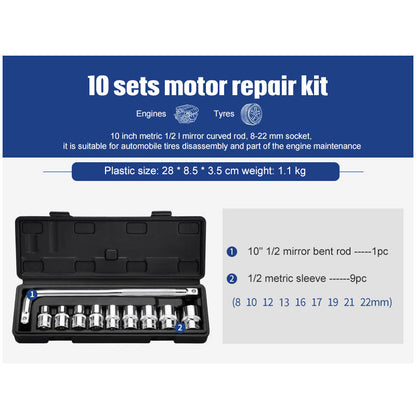 Socket wrench set with ratchet function – repair tool