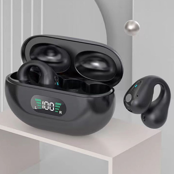 Knochenleitungskopfhörer, TWS-Ohrhörer mit Ohrclip, Bluetooth 5.3, Touch-Bedienung, kabelloser In-Ear-Kopfhörer mit Bass und HiFi-Sound, Sport-Headset