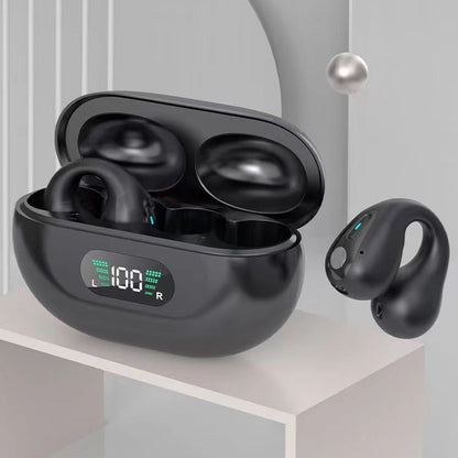 Knochenleitungskopfhörer, TWS-Ohrhörer mit Ohrclip, Bluetooth 5.3, Touch-Bedienung, kabelloser In-Ear-Kopfhörer mit Bass und HiFi-Sound, Sport-Headset