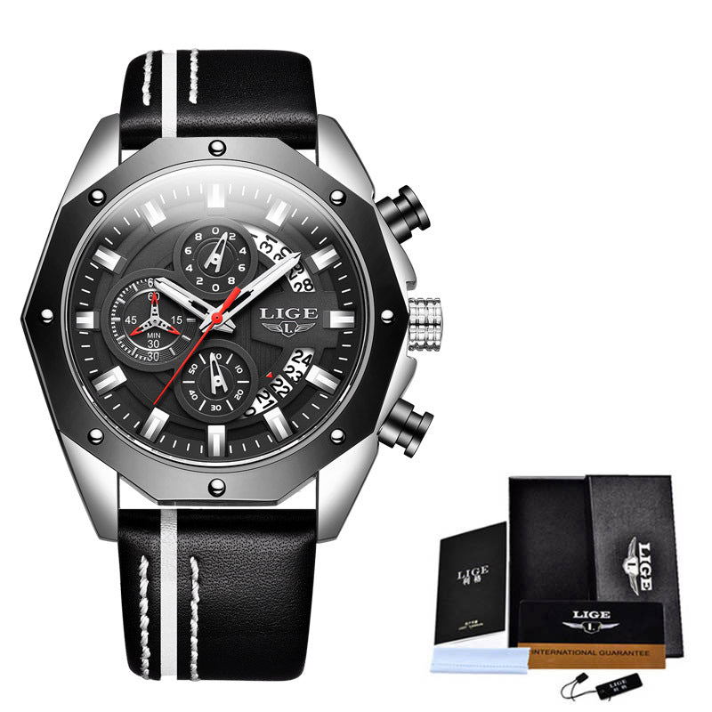 Edelstahl Datumsanzeige Chronograph Armbanduhr
