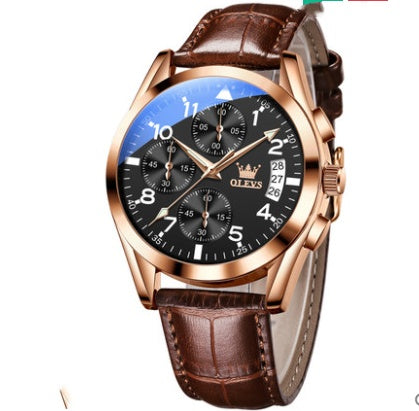 OLEVS Luxus Edelstahl Leuchtend Quarz Armbanduhr