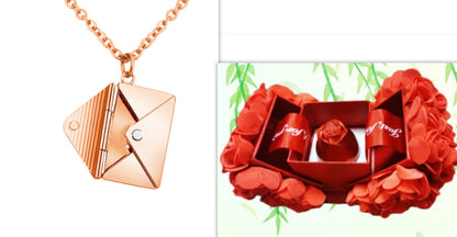 Fashionable necklace with envelope pendant for women