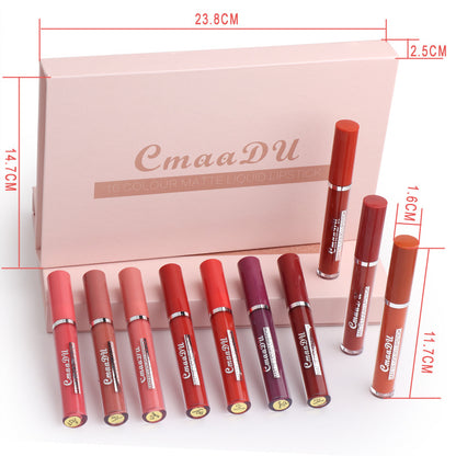 Antihaftbeschichtung Wasserfest Matt Lipgloss Stifte 10-teiliges Set