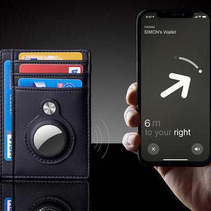 Multifunktionales RFID-Schutz-Diebstahlsichere Kartenetui-Tasche AirTag Leder-Geldbörsen-Set