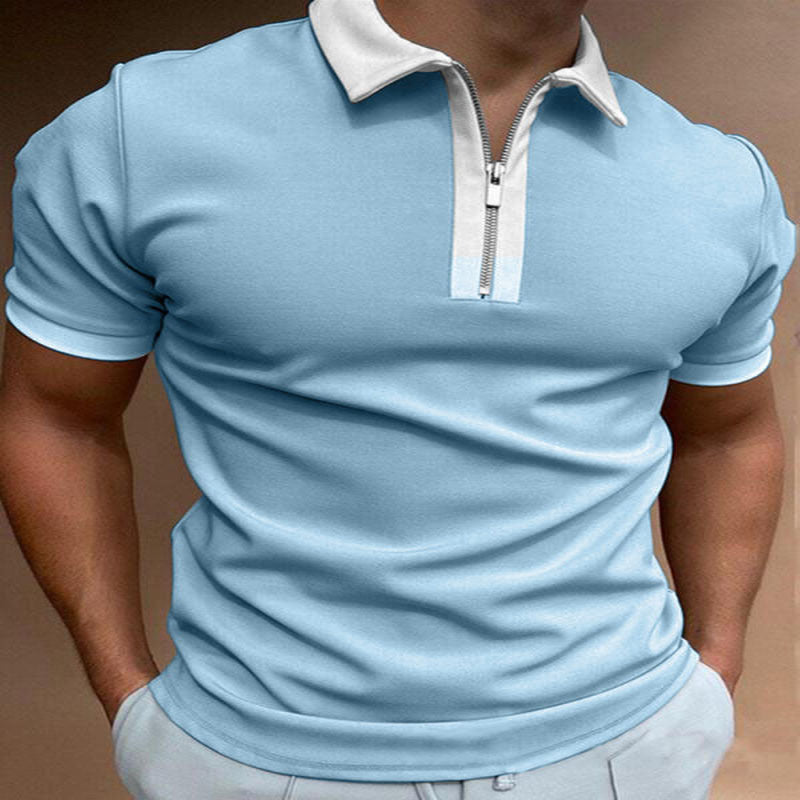 Einfarbiges Kurzarm-Poloshirt der Marke