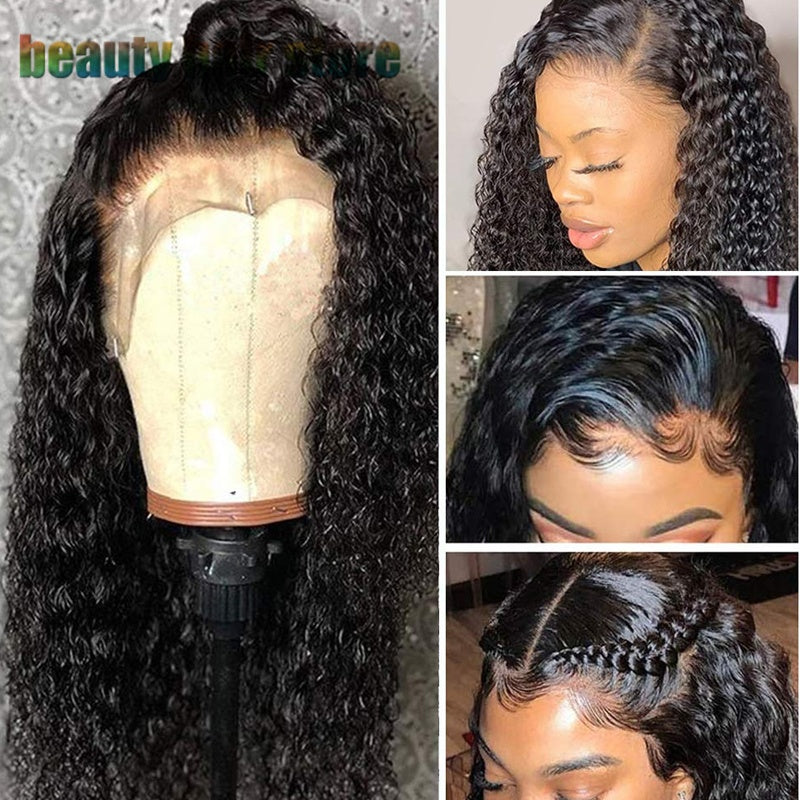 Brazilian Kinky Curly Lace Front Real Hair Wigs