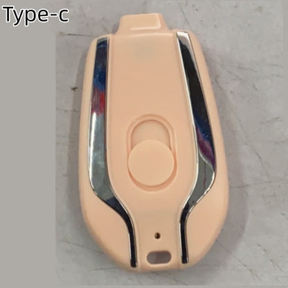1500mAh Mini Emergency Power Bank with Keyring and Type-C Port, Ultra-Compact Mini Battery with Fast Charging Function