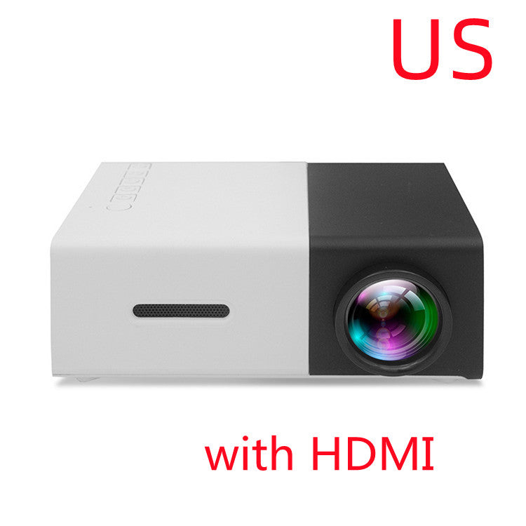 Tragbarer 3D-HD-LED-Heimkino-Projektor mit HDMI- und USB-Audioanschluss, YG300 Mini-Projektor