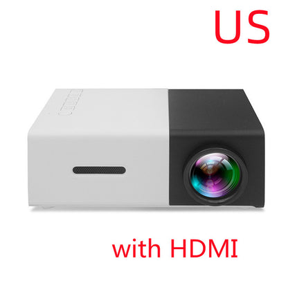 Tragbarer 3D-HD-LED-Heimkino-Projektor mit HDMI- und USB-Audioanschluss, YG300 Mini-Projektor