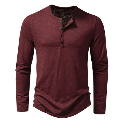 Langarm-T-Shirt mit Knopfleiste