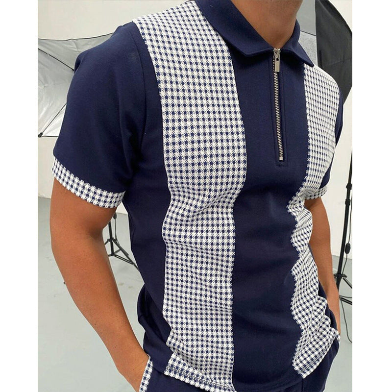 Einfarbiges Kurzarm-Poloshirt der Marke