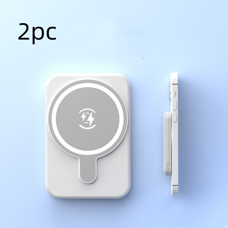 Mini power bank with fast charging function, magnetic, wireless, 5000 mAh, portable