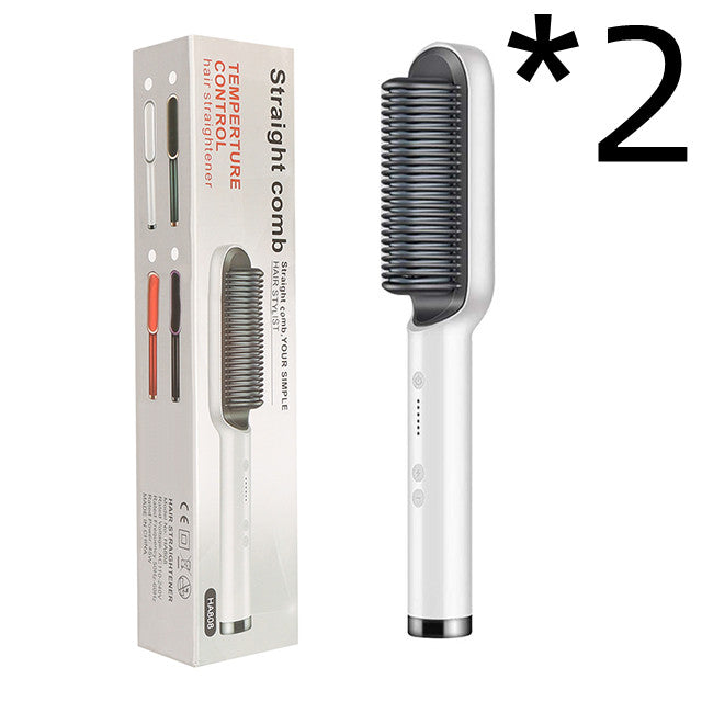360° Doppelfunktion Locken Glätten Keramik 2-in-1-Haarglättungskamm