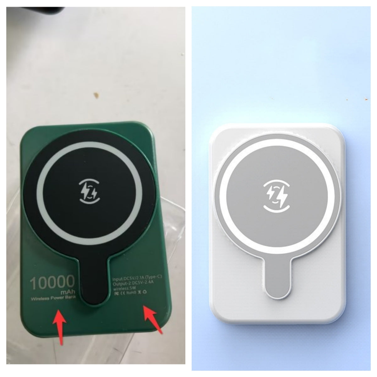 Mini power bank with fast charging function, magnetic, wireless, 5000 mAh, portable