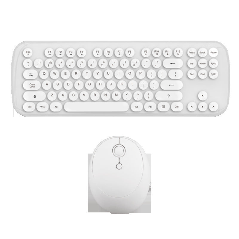 Wireless keyboard and mouse set for girls in a retro design