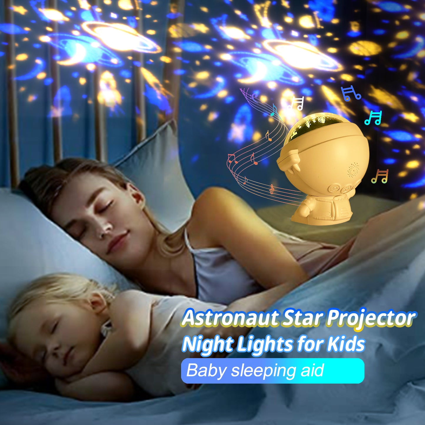 Galaxie-Sternenprojektor Sternenhimmel-Nachtlicht Astronautenlampe Zimmerdeko Geschenk Kind Baby Weihnachten Weltraummann Projektion