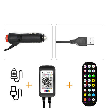 LED RGB Streifen Tasten Fernbedienung Ambientebeleuchtung 4er-Set