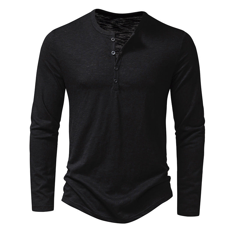 Langarm-T-Shirt mit Knopfleiste