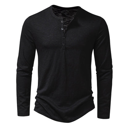 Langarm-T-Shirt mit Knopfleiste