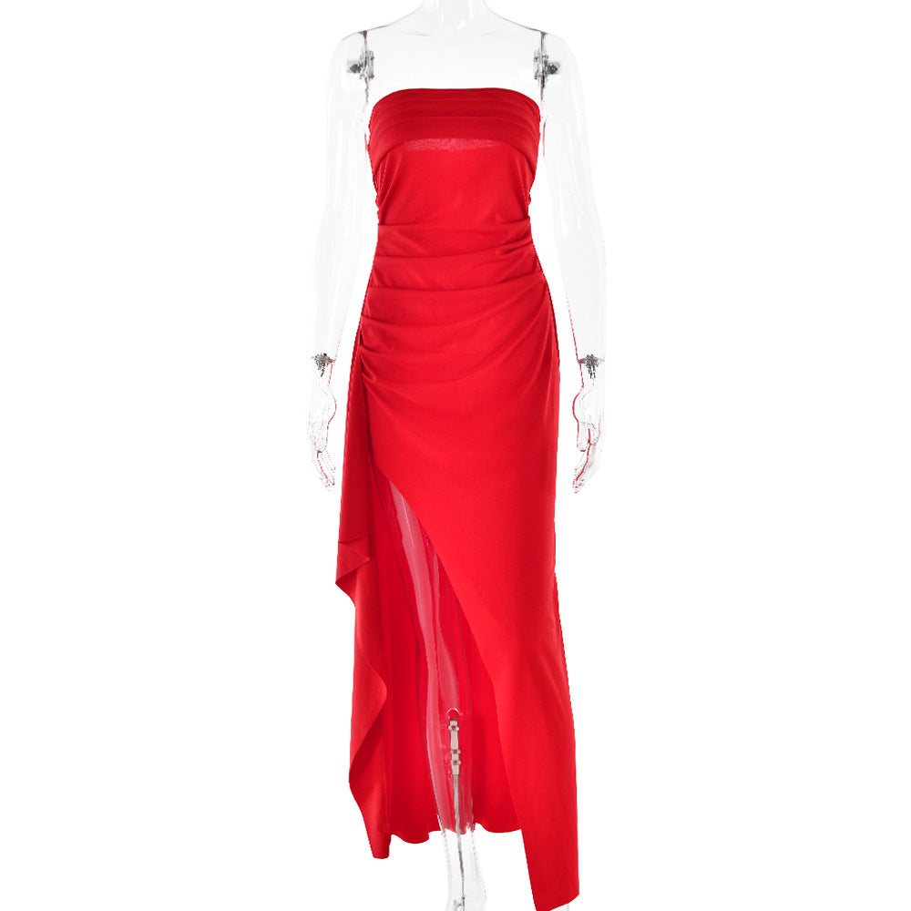 Figurbetont Schlitz Rückenfrei Brautjungfern Partykleid